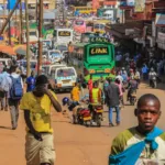Une des principales rues de Kampala (Ouganda)